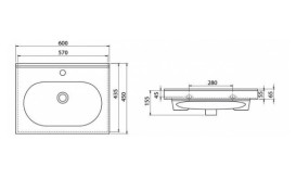 Тумба підвісна Аквародос Венеція 60 см із раковиною City ДСП/МДФ білий АР000040229