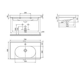 Тумба підвісна Аквародос Венеція 80 см із раковиною Arya ДСП/МДФ білий АР000045240