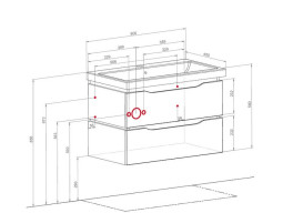 Тумба подвесная Аквародос Венеция 80 см с раковиной Frame ДСП/МДФ белый АР000040228