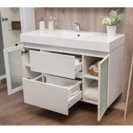 Тумба підвісна Буль-Буль Barbados 1189х485х617 мм білий з раковиною Nadja білий 10312012200