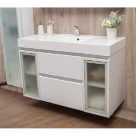 Тумба підвісна Буль-Буль Barbados 1189х485х617 мм білий з раковиною Nadja білий 10312012200