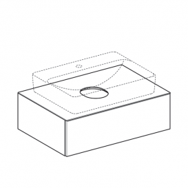Тумба підвісна для накладної раковини Geberit VariForm 75 см з одним висувним ящиком темний горіх 501.162.00.1