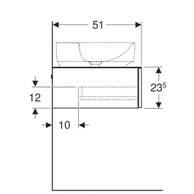 Тумба підвісна для накладної раковини Geberit VariForm 90 см з одним висувним ящиком білий глянцевий/білий матовий 501.165.00.1