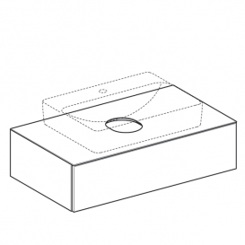 Тумба підвісна для накладної раковини Geberit VariForm 90 см з одним висувним ящиком білий глянцевий/білий матовий 501.165.00.1