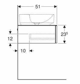 Тумба підвісна для накладної раковини Geberit VariForm 90 см з одним висувним ящиком темний горіх 501.168.00.1