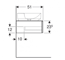 Тумба подвесная для накладной раковины Geberit VariForm 120 см с двумя выдвижными ящиками лава матовый 501.172.00.1