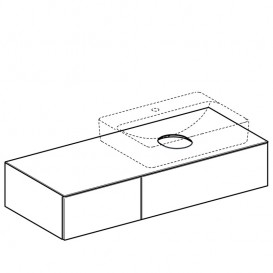 Тумба підвісна для накладної раковини Geberit VariForm 135 см з двома висувними ящиками лава матовий 501.178.00.1