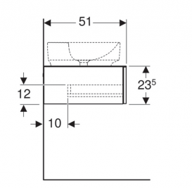 Тумба підвісна для накладної раковини Geberit VariForm 135 см з двома висувними ящиками лава матовий 501.178.00.1