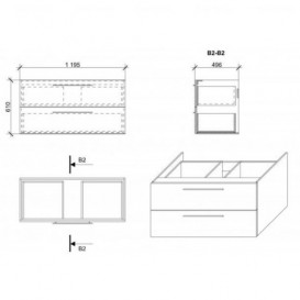 Тумба подвесная Fancy Marble Barbados 119,2х48,9 см с раковиной Nadja 1200C МДФ серый ШН-8С