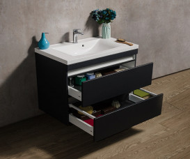 Тумба подвесная Fancy Marble Borneo 99,5x47,5 см с раковиной Lucia 1000 МДФ серый Borneo1000С