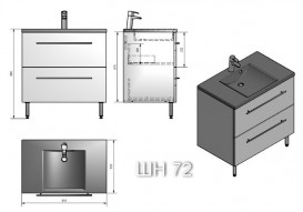 Тумба підвісна Fancy Marble Goa 79,4 х50, 5 см з раковиною Dallas 800 шпон дуба ШН-72 ш