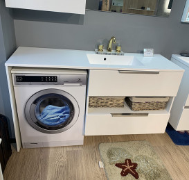 Тумба подвесная Fancy Marble Vivara 149,4х49,7 правая см с раковиной Lauretta 1500R МДФ белый 12015012201