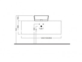 Тумба підвісна Hatria Sliding wood system 100 з отвором в центрі дерево горіх YXTA92