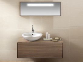 Тумба підвісна Hatria Sliding wood system 100 з отвором зліва (cut 3) дерево горіх YXW792