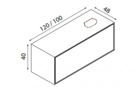 Тумба подвесная Hatria Sliding wood system 120 с отверстием справа дерево орех/белый глянец YXTN92