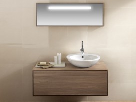 Тумба подвесная Hatria Sliding wood system 120 с отверстием справа (cut 2) дерево орех YXUL92