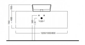 Тумба підвісна Hatria Sliding wood system 80 з отвором в центрі дерево горіх YXTB92