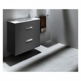 Тумба подвесная из ДСП с раковиной Roca Debba 60 см серый антрацит A855905153