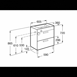 Тумба подвесная из ДСП с раковиной Roca Debba 60 см белый глянцевый A855905806