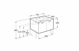 Тумба подвесная МДФ 70х46 береза с раковиной для ванной Roca Victoria керамика белый A855853422