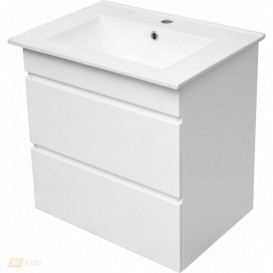 Тумба підвісна МДФ / ДСП 58х44 см з раковиною для ванної Volle Fiesta білий 15-600-01