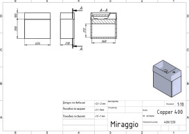 Тумба підвісна Miraggio Minima з раковиною Copper 400 МДФ сірий 8815062