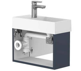 Тумба підвісна Miraggio Minima із раковиною Copper 500 МДФ синій 8815047