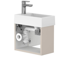 Тумба подвесная Miraggio Minima с раковиной Faro 400 МДФ серый 8815061