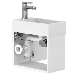 Тумба подвесная Miraggio Minima с раковиной Faro 400 МДФ белый мат 8815053