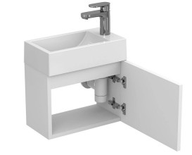 Тумба подвесная Miraggio Minima с раковиной Faro 400 МДФ белый мат 8815053