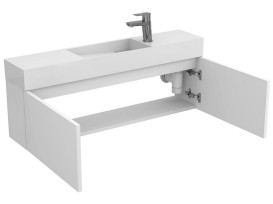 Тумба подвесная Miraggio Minima с раковиной Toni 1050 МДФ белый мат 8815060