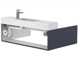 Тумба подвесная Miraggio Minima с раковиной Toni 1050 МДФ синий 8815052