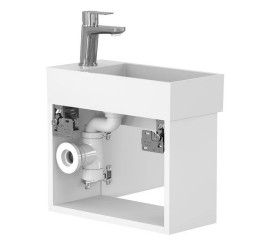 Тумба подвесная Miraggio Minima с раковиной Toni 450 МДФ белый мат 8815057