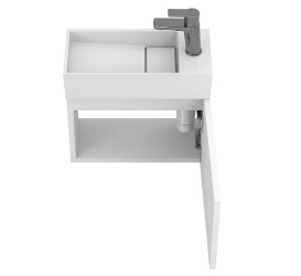 Тумба подвесная Miraggio Minima с раковиной Toni 450 МДФ белый мат 8815057