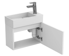 Тумба подвесная Miraggio Minima с раковиной Toni 450 МДФ белый мат 8815057