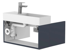 Тумба підвісна Miraggio Minima з раковиною Toni 650 МДФ синій 8815050