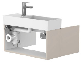 Тумба подвесная Miraggio Minima с раковиной Toni 650 МДФ серый 8815066