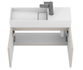 Тумба подвесная Miraggio Minima с раковиной Toni 650 МДФ серый 8815066