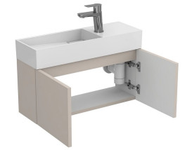 Тумба подвесная Miraggio Minima с раковиной Toni 650 МДФ серый 8815066