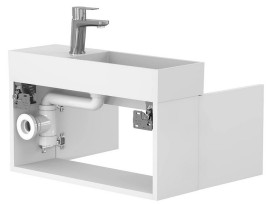 Тумба підвісна Miraggio Minima з раковиною Toni 650 МДФ білий мат 8815058