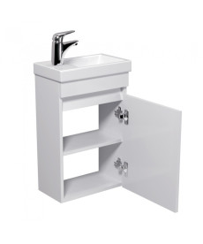 Тумба подвесная Мойдодыр City White 40-А с раковиной Como ДСП белый глянец 00-0008071