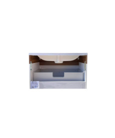 Тумба подвесная Мойдодыр Colibri 80-А с раковиной Cosmo ДСП/МДФ белый глянец/французский орех 00-00004267