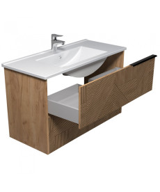 Тумба підвісна Мийдодир Cubic 100-A з раковиною Creavit Su-100 ДСП дуб підсмажений 00-0008642