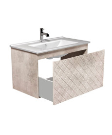 Тумба підвісна Мийдодір Diamante 80-А з раковиною Su-80 МДФ беж бетон 00-0008601