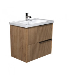 Тумба підвісна Мийдодір Grace 70-A з раковиною Creavit Ideal ДСП дуб підсмажений 00-0008598