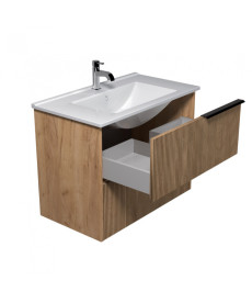 Тумба подвесная Мойдодыр Grace 80-A с раковиной Creavit Su-80 ДСП дуб поджаренный 00-0008599