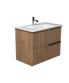 Тумба подвесная Мойдодыр Grace 80-A с раковиной Creavit Su-80 ДСП дуб поджаренный 00-0008599