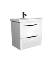 Тумба підвісна Мийдодир Iris 65-A з раковиною Fenova ДСП/МДФ білий глянець 00-0009280