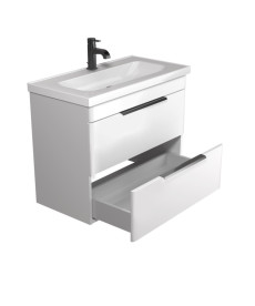 Тумба підвісна Мийдодір Iris 80-A з раковиною Fenova ДСП/МДФ білий глянець 00-0009282