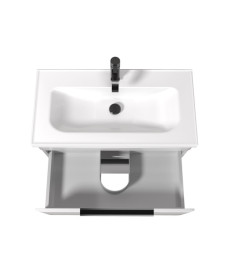 Тумба підвісна Мийдодір Iris 80-A з раковиною Fenova ДСП/МДФ білий глянець 00-0009282